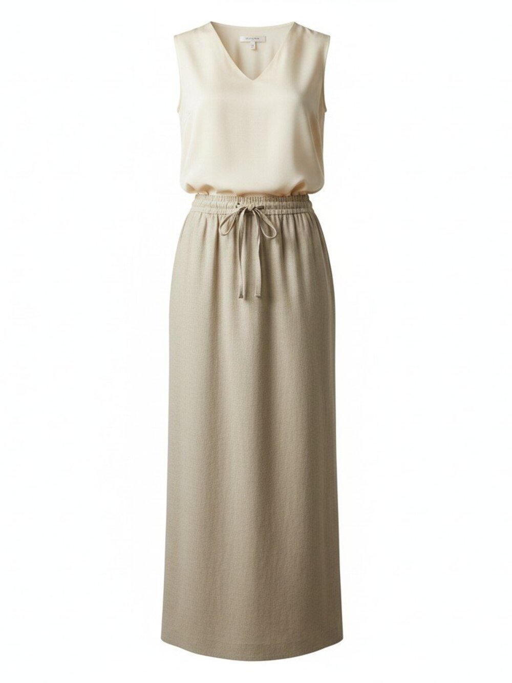 Units Linen Maxi Skirt Tan Cream Coastal Boho Size Large